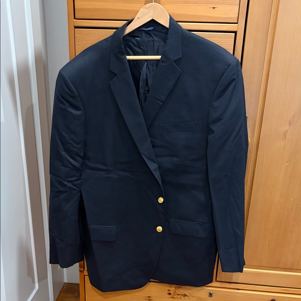 Brooks Brothers 50R Navy Blazer with Gold Buttons
